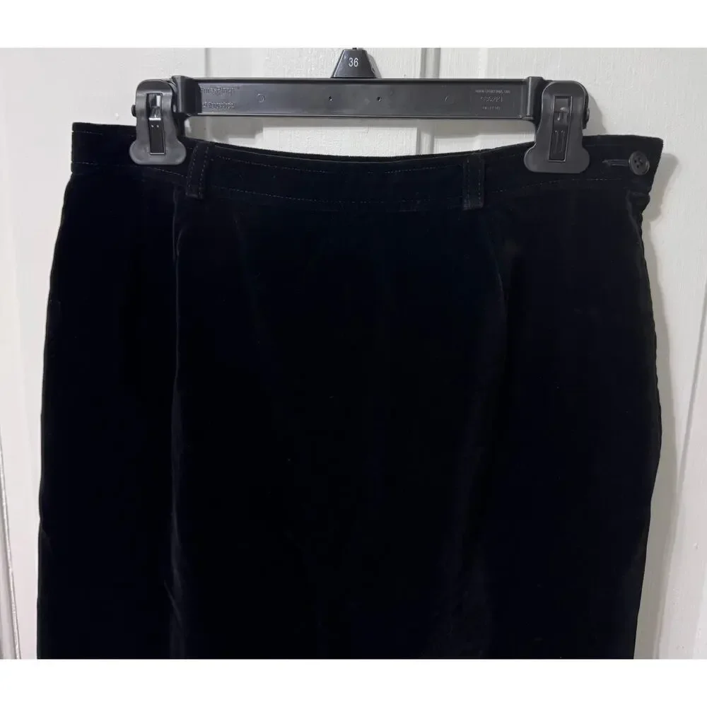 Vintage Auth. Gucci Black Velvet Midi Pencil Skirt Size 46/M - Picture 3 of 9